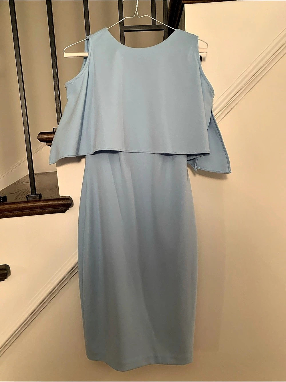 Calvin Klein Layered Midi Dress in Blue Size 4